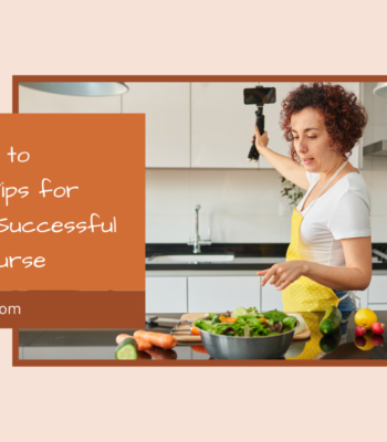 Woman creating online cooking course