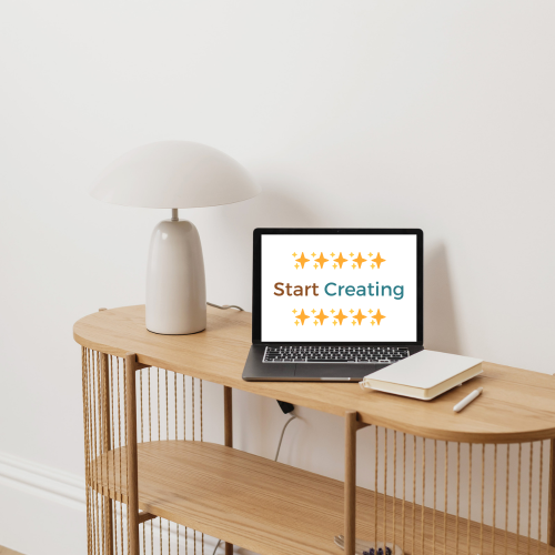 laptop on wooden desk